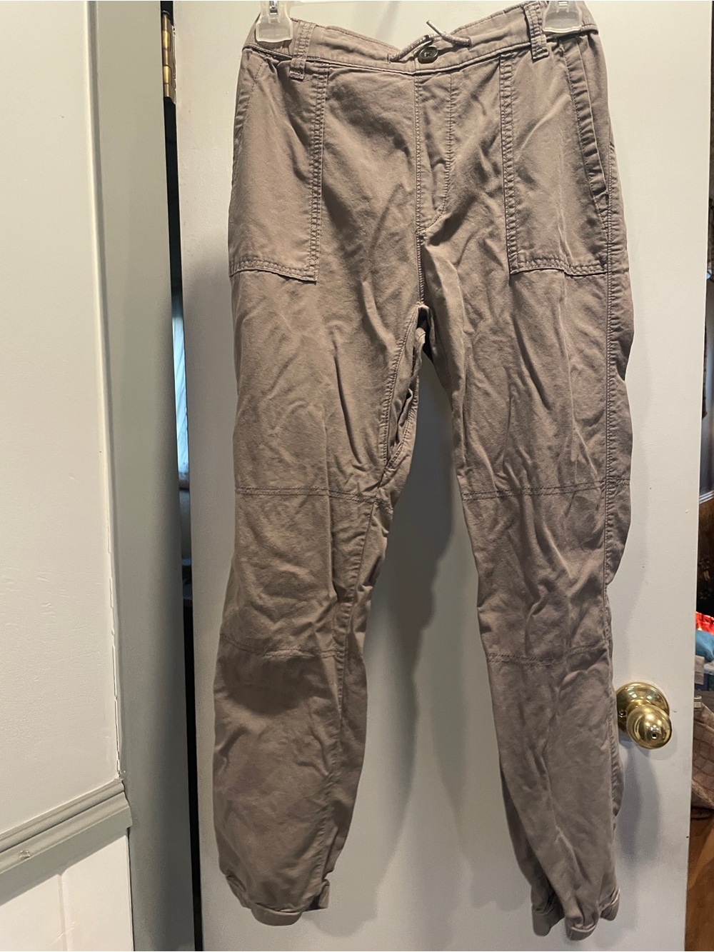 abercrombie kids Taupe Utility  Cargo Pants joggers size 13/14